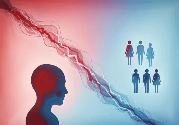 Abstract representation of diverse teen depression symptoms