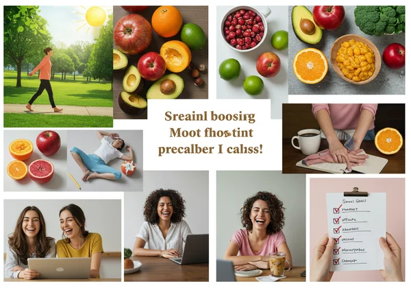 Collage of natural mood-boosting activities for mental health.