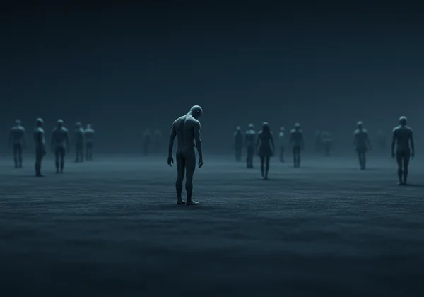 Person isolating, pulling away from social interaction