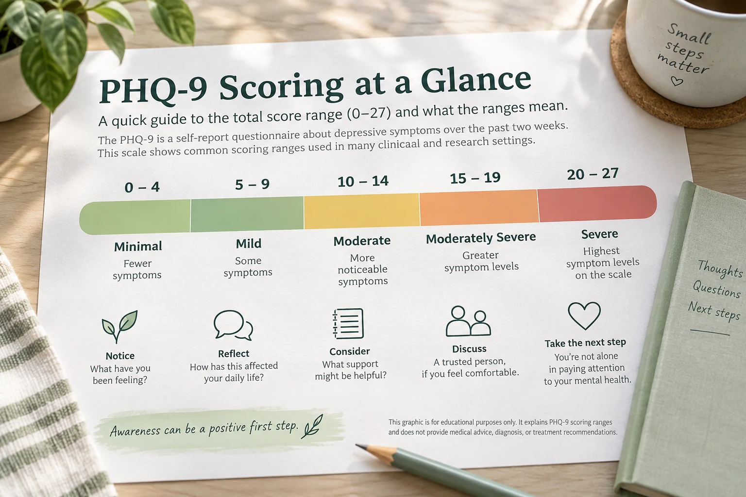 PHQ-9 scoring scale
