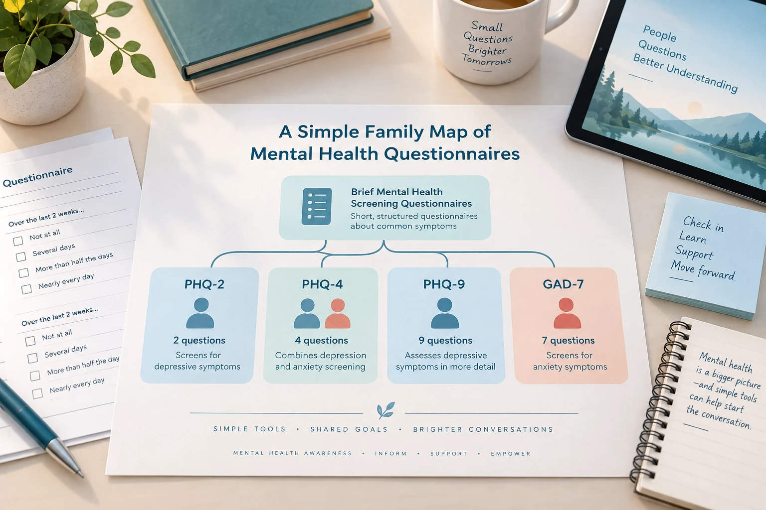 PHQ screening family map